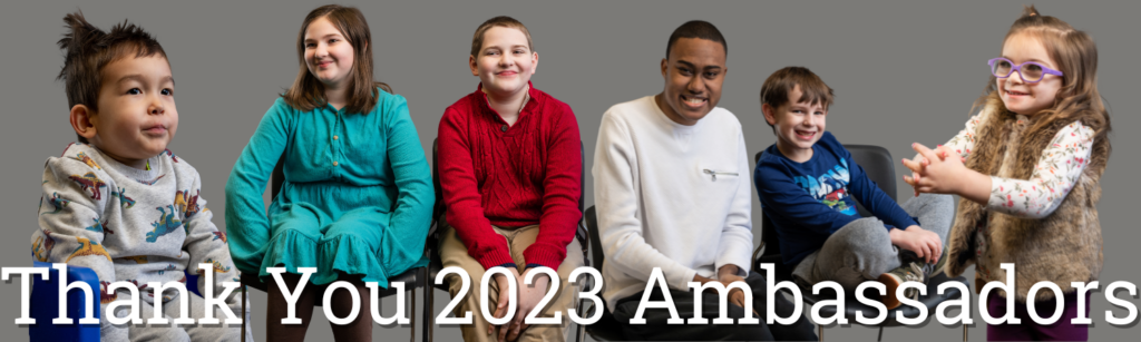 Six 2023 Schreiber Ambassadors smiling and text on the image reads, "Thank you 2023 Ambassadors".