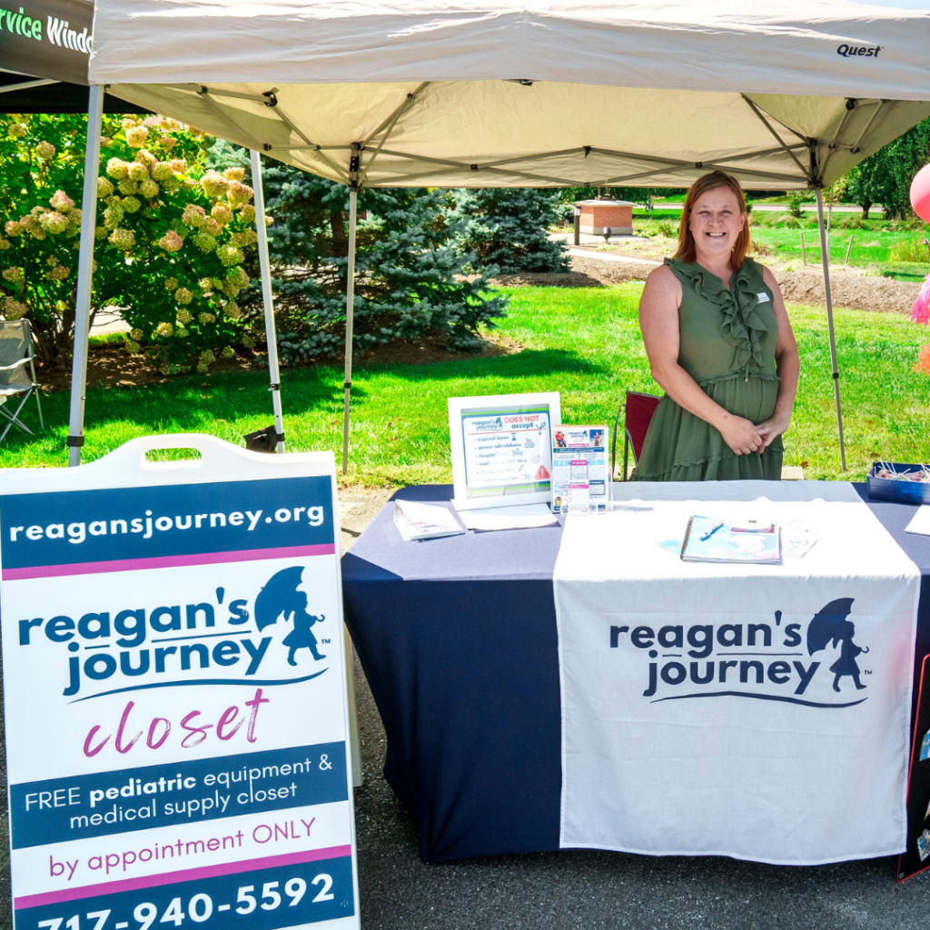 Marketing tent for Reagan's Journey mission partner.